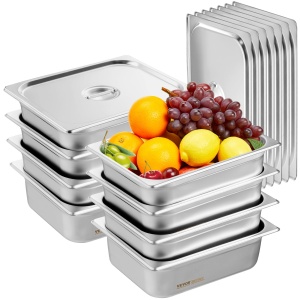 Set 8 Tavi VEVOR UCT8124L-8 din Otel Inoxidabil Capacitate 625L Rezistente la Temperatura