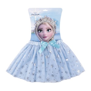 Set Accesorii Frozen pentru Fete Tutu Elsa cu Stirnband, Albastru, Ideal pentru Petreceri
