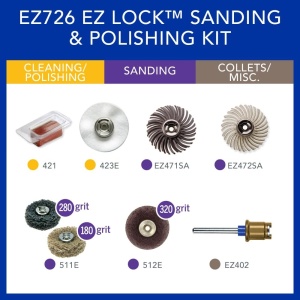 Set accesorii pentru slefuire si polishare Dremel EZ726-01, 8 piese, sistem EZ Lock - Img 5