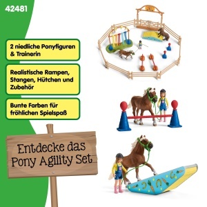 Set Agilitate pentru Ponei Schleich Farm World 48 Piese cu Figurina - Img 3