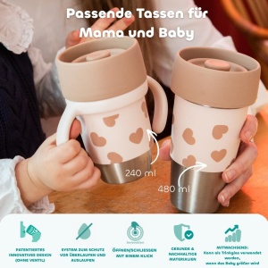 Set Beaba Mini Me, Termoflacon izolat si Canita din otel inoxidabil, 480 ml si 240 ml - Img 3