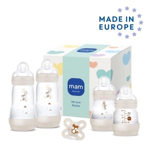 Set biberoane MAM Easy Start Anti-Colic 0 luni 4 biberoane 1 suzeta culoare bej - Img 2