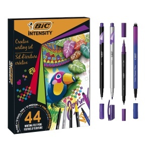Set BIC Intensity 44 - 12 Markere cu Doua Varfuri, 16 Fineliner Fine, 4 Fineliner cu Schimbare de Culoare