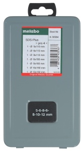 Set burghie Metabo SDS-plus Pro 4 2C, 7 piese, pentru beton si piatra