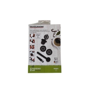 Set capsule reutilizabile Fackelmann 42235 accesorii pentru cafea negru 3 capsule lingurita si perie - Img 5