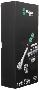 Set chei cu clichet Wera 8006 SC 1, 12, 13 piese, negru-verde - Img 3