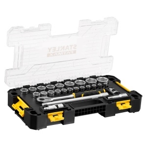 Set chei cu tuburi Stanley Fatmax 26 piese, compatibil cu sistem Pro-Stack, cutie transparenta