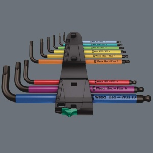 Set chei hexagonale Wera 05073593001, 9 piese, multicolor, BlackLaser - Img 3