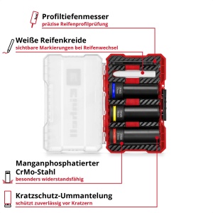 Set chei impact Einhell 5 piese CrMo otel protectie pentru jante aliaj M-CASE - Img 2