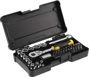 Set compact de chei tubulare Stanley Fatmax MT STMT82672-0 (37 bucati, 1/4", 12 pt., intr-o carcasa compacta, pentru o gama larga de lucrari de insurubare in casa, atelier sau pe masini, motociclete si biciclete) - Img 1