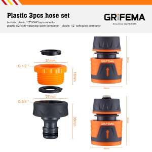Set Conectori pentru Stropire GRIFEMA, 12, cu Sistem de Oprire a Apei, Orange - Img 2