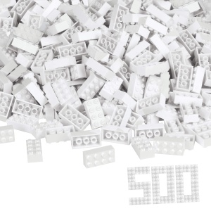 Set Constructie Blox Simba 104118930, 500 Piese Albe, Compatibile cu Alte Branduri