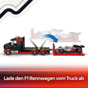 Set Constructie LEGO City F1 Camion cu Audi F1 Rennwagen, 508 Piese, 3 Minifiguri - Img 5