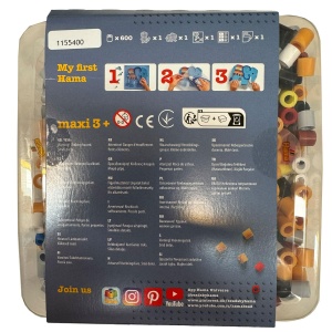 Set Creativ Hama cu Perle Maxi, 600 Bucle Colorate, Placa Lowe si Elefant - Img 5