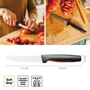 Set cutite bucatarie Fiskars Functional Form 5 piese otel inoxidabil japonez maner ergonomic negruorange - Img 7