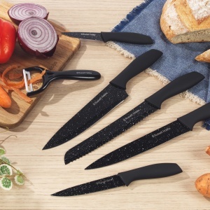Set cutite si decojitor Russell Hobbs, 6 piese, lame antiaderente, manere ergonomice, negru - Img 6