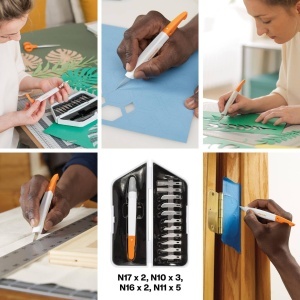 Set Cutter Precision Fiskars 1024384 13 piese AlbPortocaliu Lame din otel inoxidabil - Img 2
