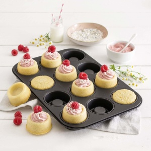 Set de 12 tavi de copt Zenker Cup-Cake - Acoperire antiaderenta premium, pentru cupcakes perfecte, 385x265x30mm, rezistent la caldura pana la 230degC, negru - Img 3