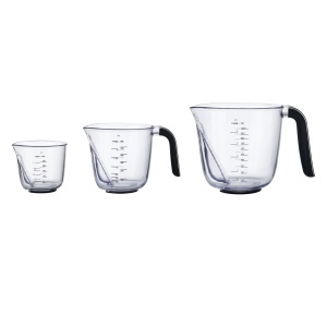 Set de 3 cani de masurare KitchenAid, negru, capacitate 1000 ml, design inclinat