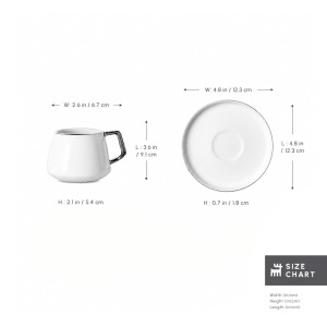 Set de 6 Cesti Cafea Karaca Saturn, Porcelain, 90 ml, Design Elegant - Img 3
