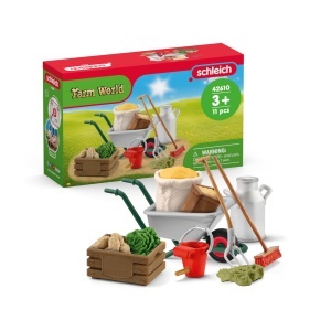Set de accesorii pentru ferma Schleich Farm World 42610, 11 piese, pentru copii de la 3 ani