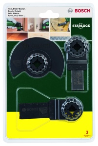 Set de accesorii pentru multifunctionale Bosch 3 piese, Starlock, pentru lemn - Img 2
