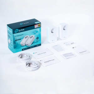 Set de adaptoare TP-Link Powerline TL-PA8010P KIT(1300Mbit/s Homeplug AV2, 2*2-MIMO, priza, 2 porturi Gigabit, Plug&Play, compatibil cu toate, ideal pentru streaming, economie de energie)alb - Img 5
