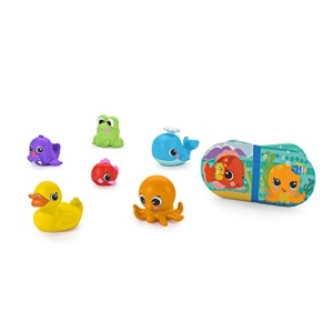 Set de baie de 15 piese Bright Starts, Splash, Splash Baby - carte impermeabila, ratuste de cauciuc, jucarii pentru animale de companie si cani de stivuire, unisex, 6 luni+ - Img 12