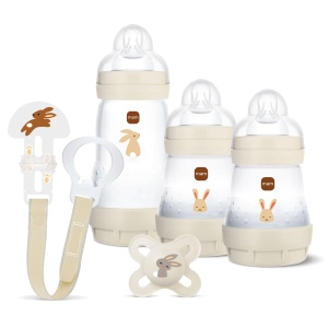 Set de Biberon MAM Easy Start Anti-Colic, 3 Biberonuri, 0 luni, Culoare Bej - Img 2