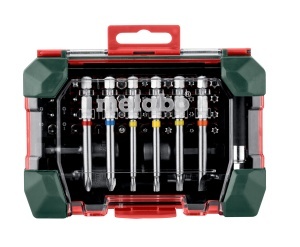 Set de biti Metabo Bit-Box SP, 15 piese, biti lungi de 70 mm, crom-vanadiu