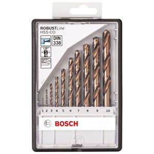 Set de burghie elicoidala Bosch 10x PRO din otel inoxidabil HSS-Co (pentru otel, otel inoxidabil, O 1,0, 2,0, 3,0, 4,0, 5,0, 6,0, 7,0, 8,0, 9,0, 10,0 mm, accesorii profesionale Masina de gaurit/surubelnita) - Img 2