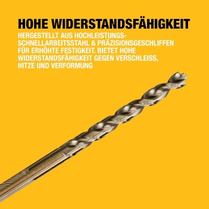 Set de burghie metalice DEWALT 29 piese HSS-G, pentru otel, lemn si plastic - Img 4