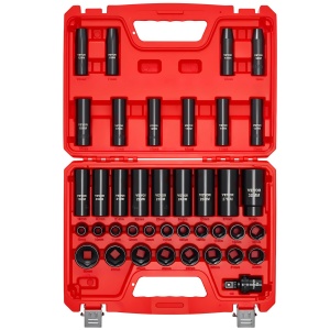 Set de chei cu impact VEVOR 39 piese, din otel crom-vanadiu, 9-30 mm