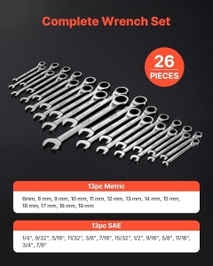 Set de Chei cu Parghie VEVOR 26 piese, Cr-V, 72 de dinti, pentru reparatii auto - Img 2