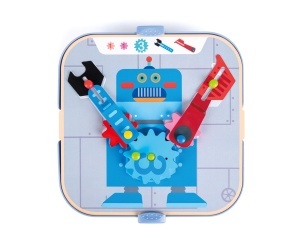 Set de constructie Hape Zahnrad pentru copii 3 ani cu roti dintate si accesorii creative - Img 6
