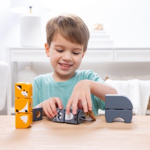 Set de Constructie Melissa Doug Blockables - 16 piese, 9 blocuri din lemn, accesorii din fetru - Img 4