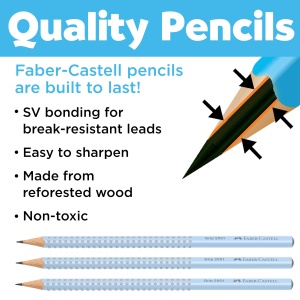 Set de creioane Faber-Castell Grip 2001, 5 piese, culoare albastru ceresc - Img 4