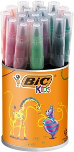 Set de Creioane Filz BIC Kids Visaquarelle, 18 culori, cu varf flexibil, pentru copii - Img 1