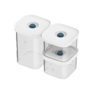 Set de cutii pentru depozitare ZWILLING Fresh Save Cube La Mer transparent 3 piese vacuum compatibil