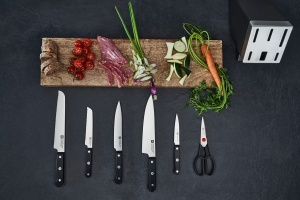 Set de cutite ZWILLING Gourmet cu suport autoascutitor, 7 piese, negru - Img 2
