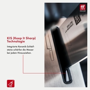 Set de cutite ZWILLING Vier Sterne cu bloc autoascutitor, 7 piese, negru - Img 6