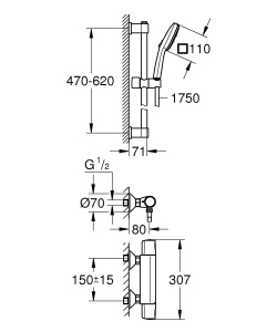 Set de dus GROHE Precision Trend 34237003 termostat economisire apa crom - Img 6