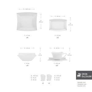 Set de Farfurii din Portelan Karaca Perfect White, 32 piese, 6 persoane, Alb - Img 2