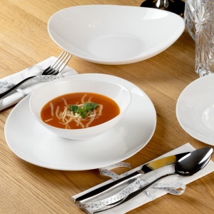 Set de Farfurii Karaca Pure 24 piese, pentru 6 persoane, din sticla, alb - Img 5