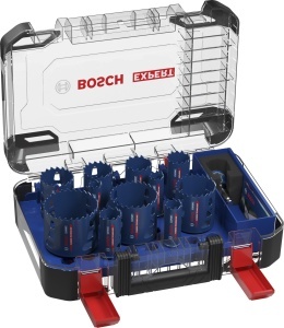 Set de feronerie Bosch EXPERT Multi Material PC Plus, 14 piese, pentru lemn si metal, 20-76 mm
