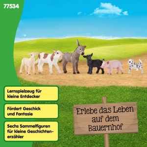 Set de Figurine Schleich Ferma - 6 Piese, Include Dalmatian, Porc, Capra, Miel si Iepuras - Img 6
