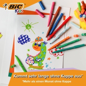Set de Filzstifte BIC Kids Visacolor XL, 12 culori, pentru copii de la 3 ani - Img 3