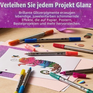 Set de Filzstifte Faber-Castell cu Glitter, 10 Culori, Doppelfasermaler - Img 6