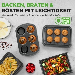 Set de forme de copt NutriChef 6 piese, antiaderente, din otel carbon, pentru cuptor - Img 2