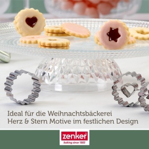 Set de forme pentru fursecuri Zenker din inox, 3 piese, cu ambalaj cadou - Img 5